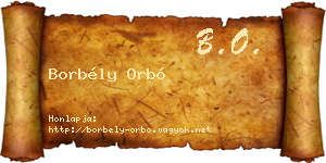 Borbély Orbó névjegykártya